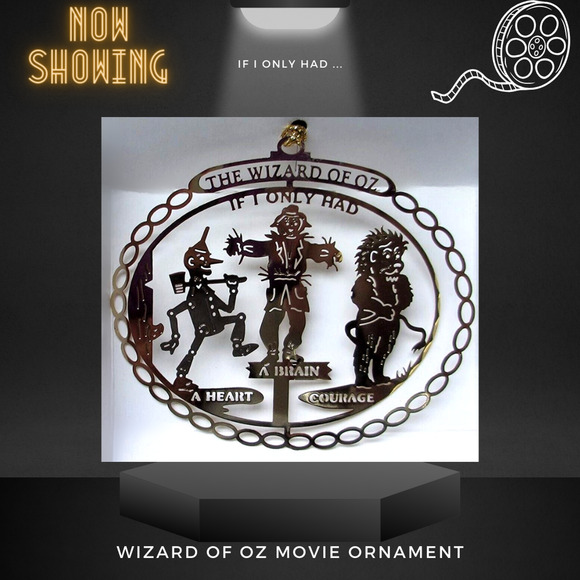 Wizard of Oz Movie Ornament Brass, If I Only Had a Heart, a Brain, Courage - Picture 2 of 6